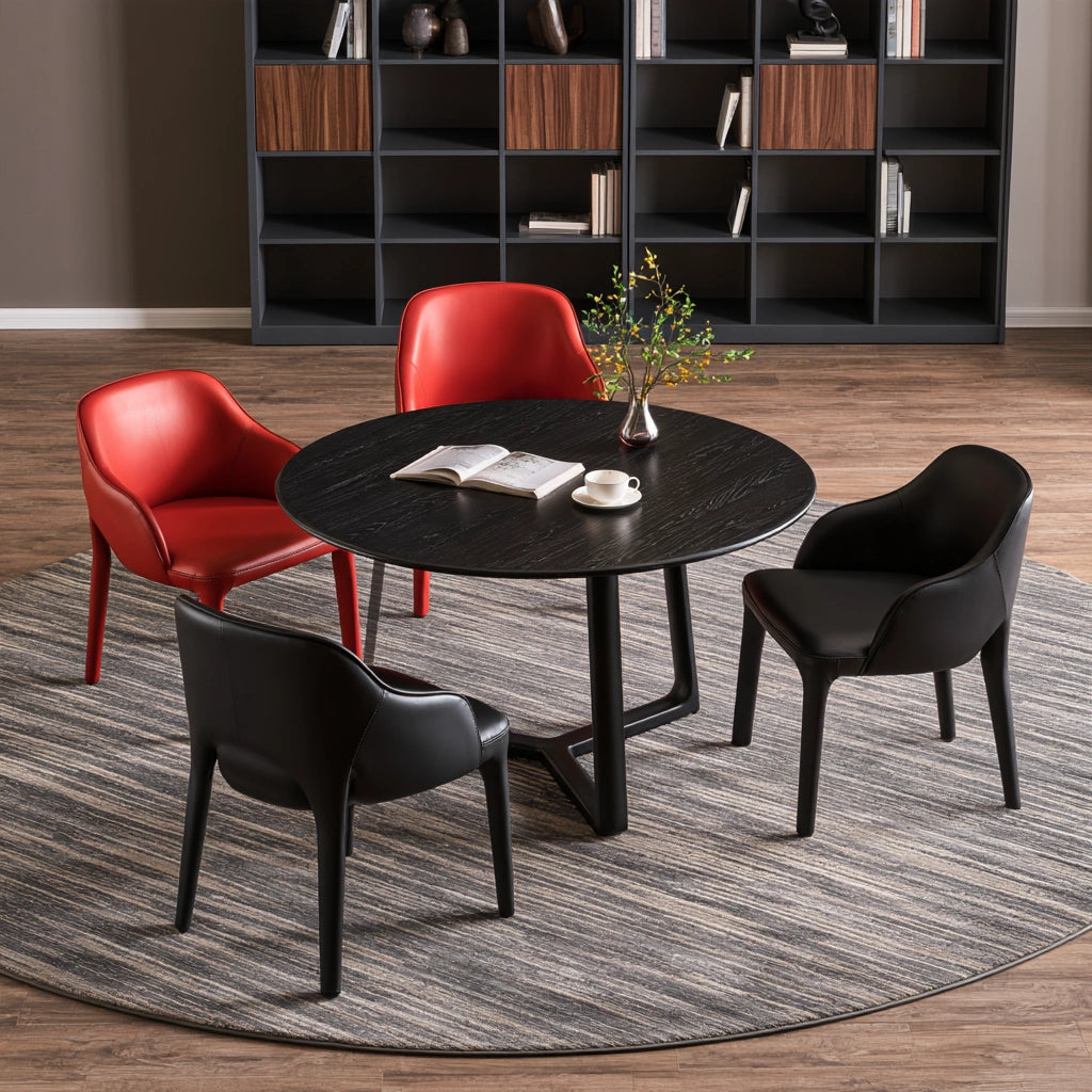 Moderner Akzentstuhl, aus Holz, Farbe: schwarz